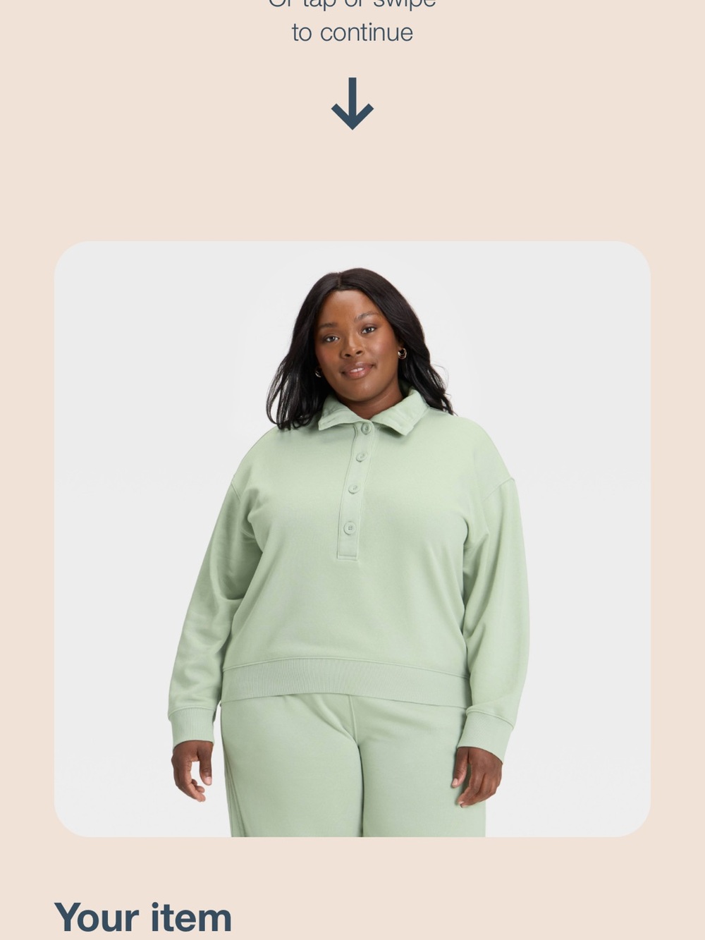 Universal Thread Light Sage Collared Pullover Sweatshirt